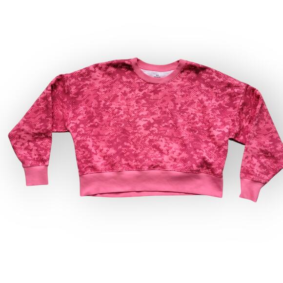 Under Armour Rival Fleece Camo Crew Pull-over Crop Boxy Sweatshirt Women Sz S - Picture 2 of 11
